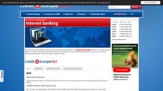 Internet banking | Credit Europe Bank