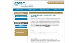 Overseas Credit Guarantee Fund (Taiwan) - - GBC International Bank
