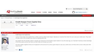 Credit Keeper from Capital One - RedFlagDeals.com Forums