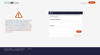 MyIDCare - Sign In