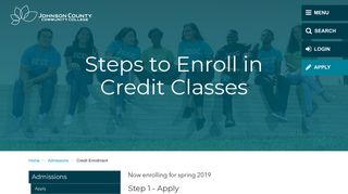 Steps to Enroll in Credit Classes - Johnson County Community College