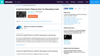 Credit One Bank® Platinum Visa® for Rebuilding Credit - WalletHub