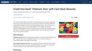 Credit One Bank Platinum Visa with Cash Back Rewards Review ...