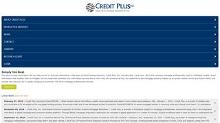 Credit Plus Simply the best mortgage information ... - Credit Plus, Inc.