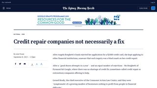 Credit repair companies not necessarily a fix - Sydney Morning Herald