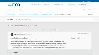 Amex CreditSecure is a Scam - myFICO® Forums - 3705715