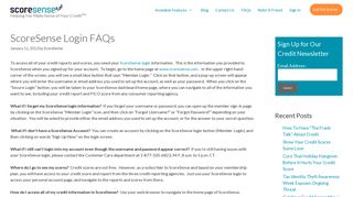 ScoreSense Login FAQs
