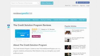 The Credit Solution Program Reviews - Legit or Scam? - Reviewopedia