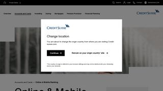 Online & Mobile Banking - Credit Suisse