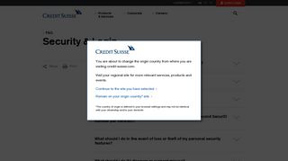 Security & Login - Credit Suisse