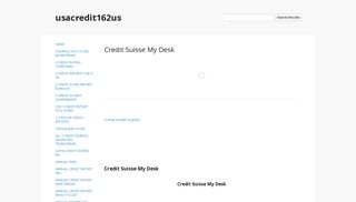 Credit Suisse My Desk - usacredit162us - Google Sites