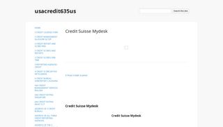 Credit Suisse Mydesk - usacredit635us - Google Sites