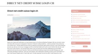 Direct net credit suisse login ch. - comunidadyprevencion.org