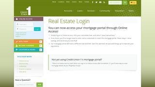 Real Estate Login | Credit Union 1