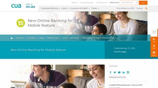New Online Banking for Mobile feature | CUA