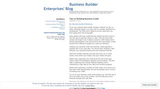 Business Builder Enterprises' Blog - WordPress.com
