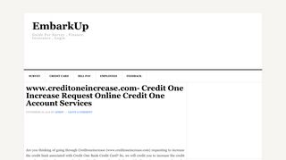 www.creditoneincrease.com- Credit One Increase Request Online ...