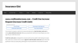 www.creditoneincrease.com - Credit One Increase Request