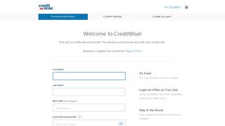 Sign Up for CreditWise | Capital One