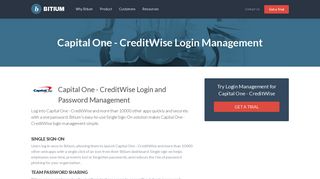 Capital One - CreditWise Login Management - Team Password Manager