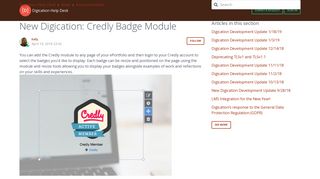 New Digication: Credly Badge Module – Digication Help Desk