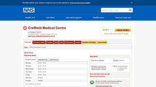 Overview - Creffield Medical Centre - NHS
