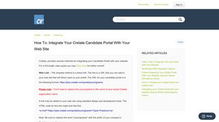 How To: Integrate your Crelate Candidate Portal with your web site ...