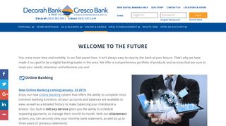 Online & Mobile Banking Services | Decorah and Cresco Bank Iowa