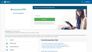Crest Savings Bank: Login, Bill Pay, Customer Service and Care Sign-In