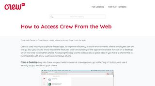 How to Access Crew From the Web - Crew Help Center