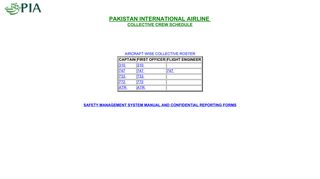 pakistan international airline collective crew schedule