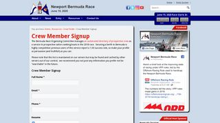 Crew Member Signup - Newport Bermuda Race