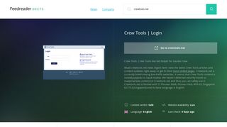 Get Crewtools.net news - Crew Tools | Login - Deets Feedreader