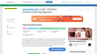 Access crewdock.com. Login - Arconics - Content & Site Management