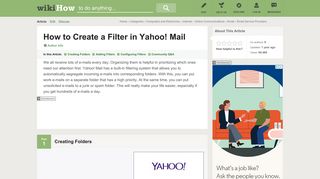 How to Create a Filter in Yahoo! Mail: 15 Steps (with Pictures)