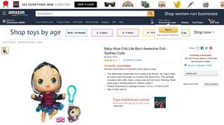 Amazon.com: Baby Alive Crib Life Born Awesome Doll - Sydney Cutie ...