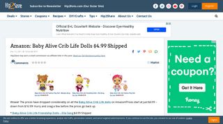 Amazon: Baby Alive Crib Life Dolls $4.99 Shipped - Hip2Save