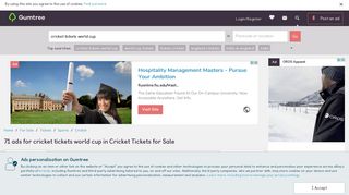Cricket tickets world cup | Cricket Tickets for Sale - Gumtree