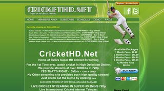 CricketHD.net :: Home of 3MB/s Cricket Streaming!