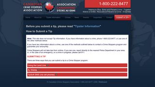 Before you submit a tip, please read - Canadian Crime Stoppers ...