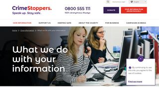 What we do with your information | Crimestoppers