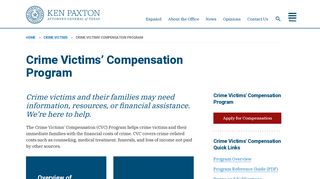 Crime Victims' Compensation Program | Office of the Attorney General