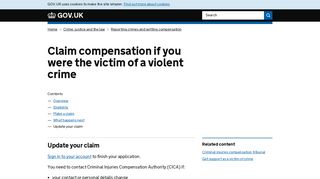 Claim compensation if you were the victim of a violent crime: Update ...