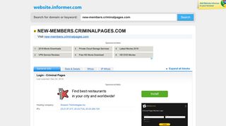 new-members.criminalpages.com at WI. Login - Criminal Pages