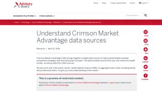 Understand Crimson Market Advantage data sources | The Advisory ...
