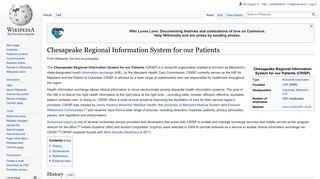 Chesapeake Regional Information System for our Patients - Wikipedia