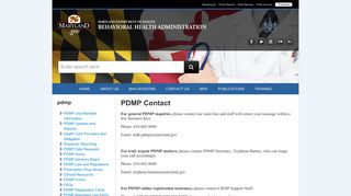 PDMP_Contact - Maryland Behavioral Health Administration