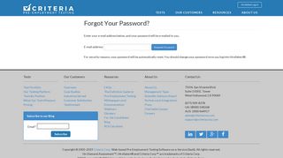 Forgot Your Password? - Criteria Corp.