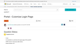 Portal - Cutomize Login Page - Microsoft Dynamics CRM Forum ...