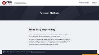 CRM Students Accommodation Payment Methods